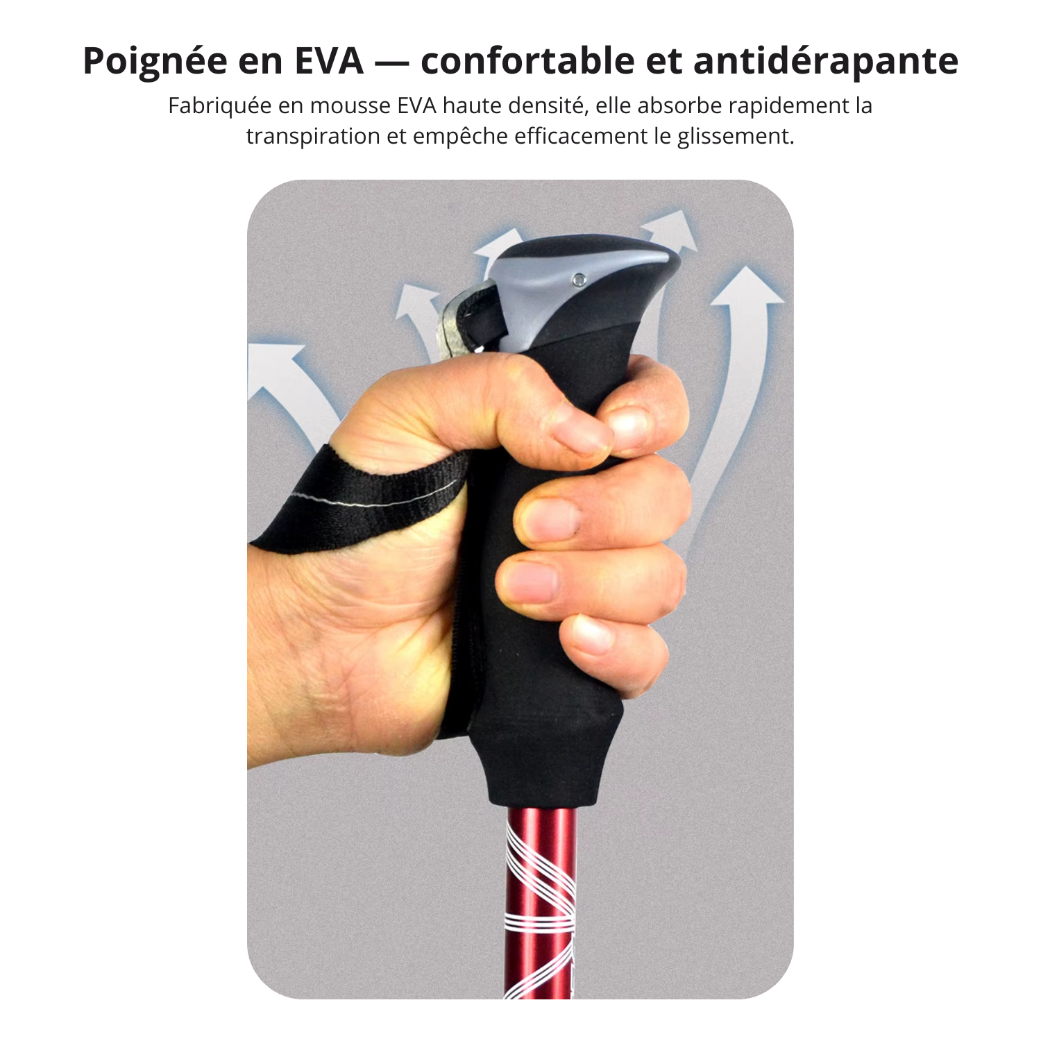 TrekPro Ultra-Light 125 — Bâton de Randonnée Pliable Aluminium | Compact & Confort pour Marcheurs 155 à 185 cm