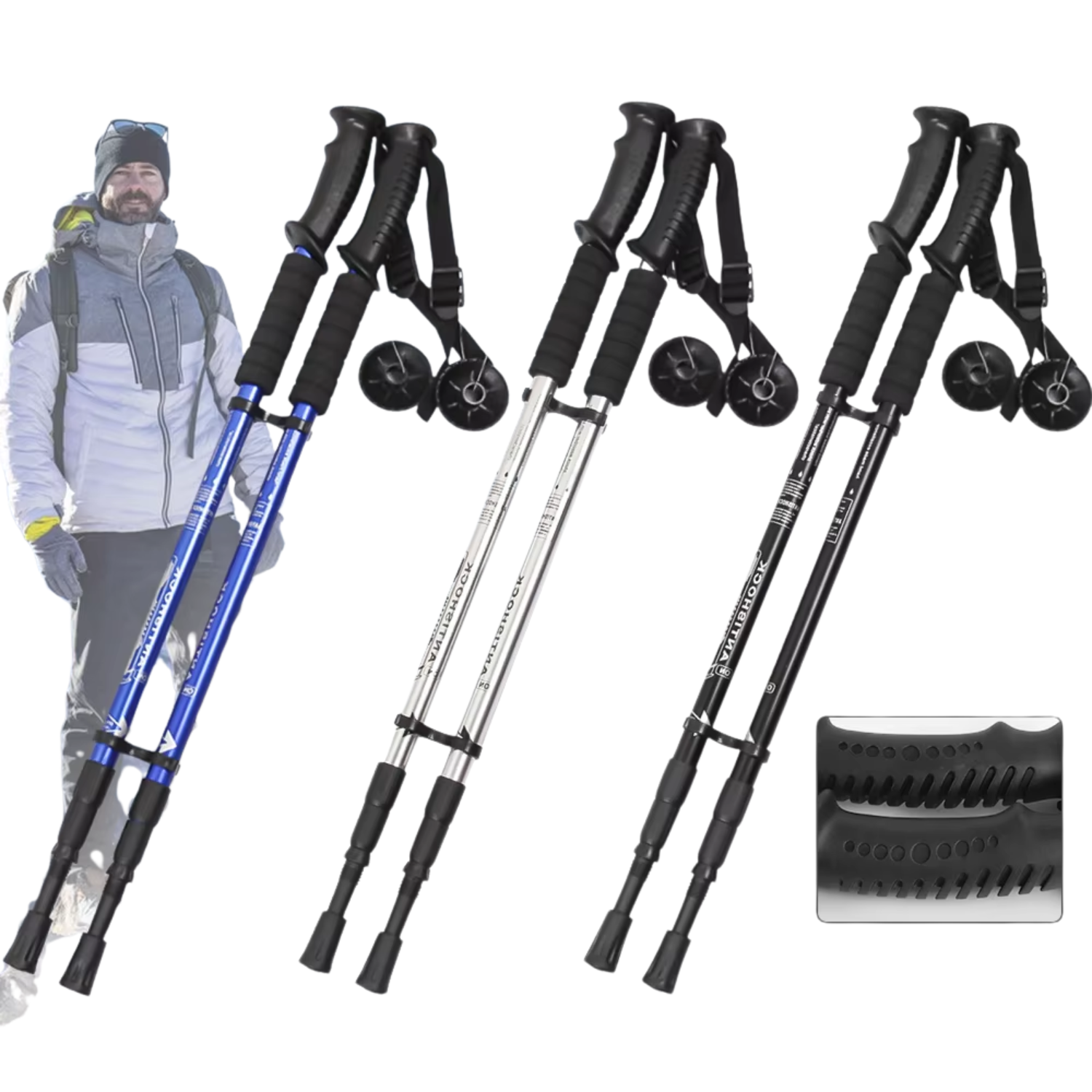 TrekPulse – Bâton de Randonnée avec Amortisseur Dynamique Léger & Anti-Fatigue