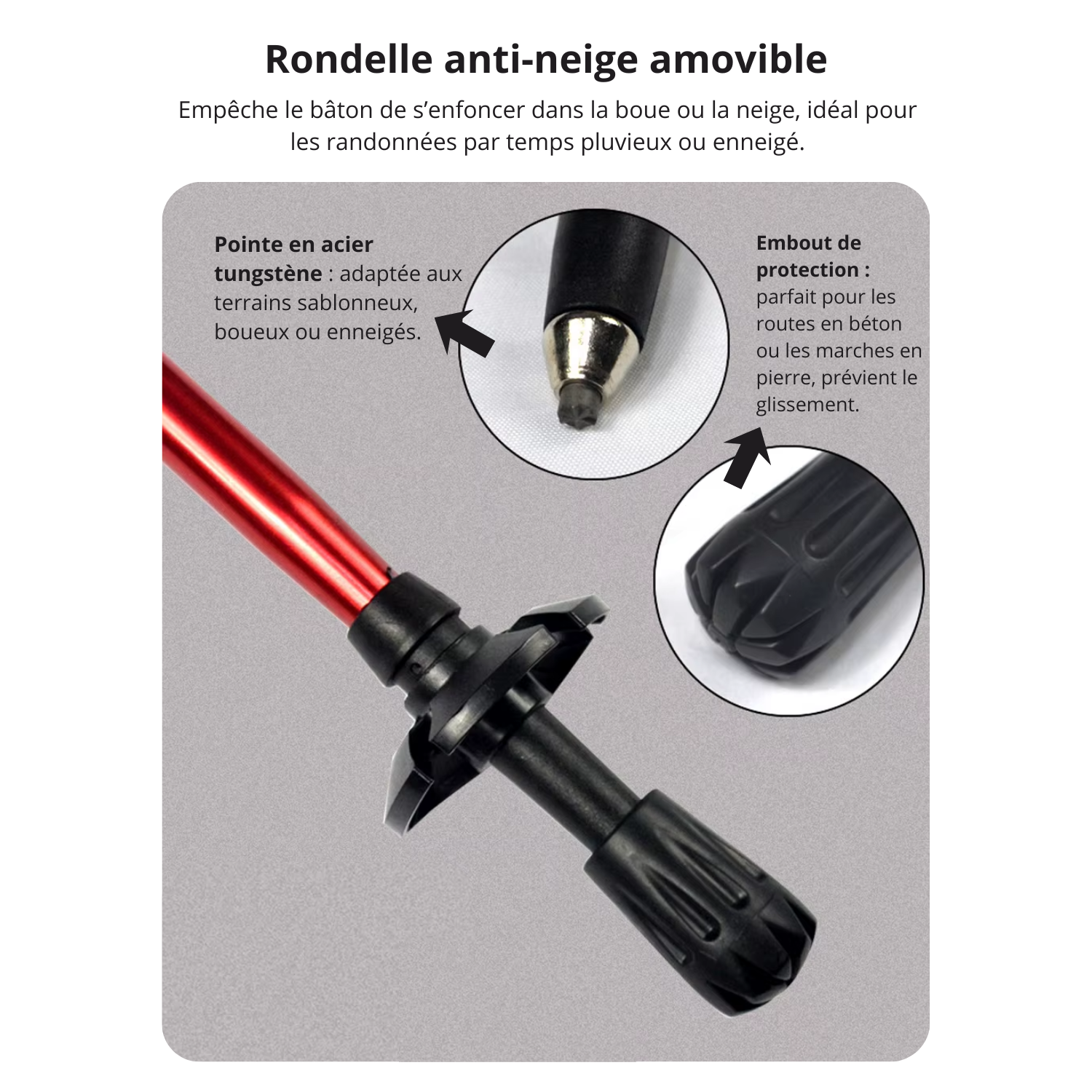 TrekPro Ultra-Light 125 — Bâton de Randonnée Pliable Aluminium | Compact & Confort pour Marcheurs 155 à 185 cm