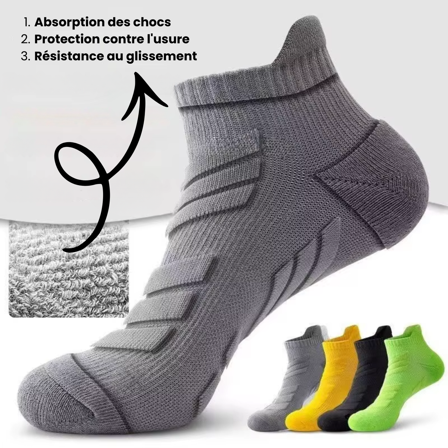 TrekCush Men (x5) – Chaussette Randonnée Homme Antichoc & Respirantes