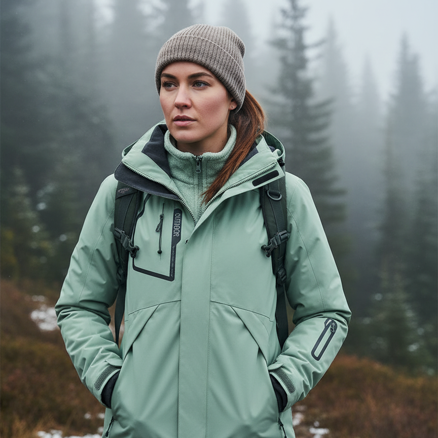 AureaShell – Veste Randonnée Femme 3 en 1 Imperméable & Thermique | Hiver Outdoor