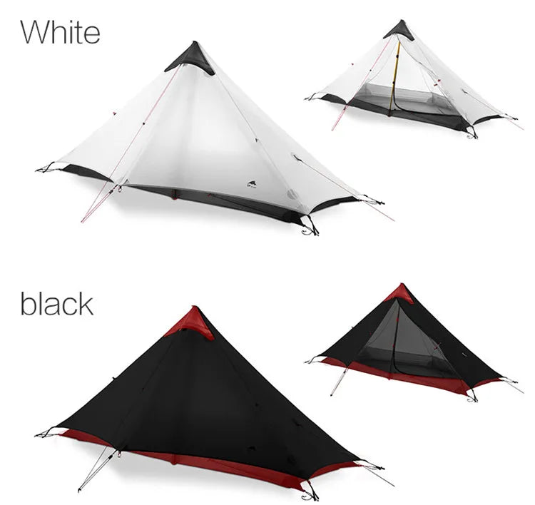FLAME'S CREED Lanshan 1 Person Oudoor Ultralight Camping Tent Single Man 3 Season Professional 15D Silnylon Rodless Tent