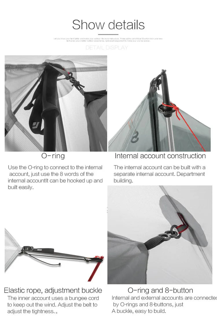 FLAME'S CREED Lanshan 1 Person Oudoor Ultralight Camping Tent Single Man 3 Season Professional 15D Silnylon Rodless Tent