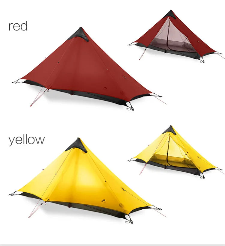FLAME'S CREED Lanshan 1 Person Oudoor Ultralight Camping Tent Single Man 3 Season Professional 15D Silnylon Rodless Tent