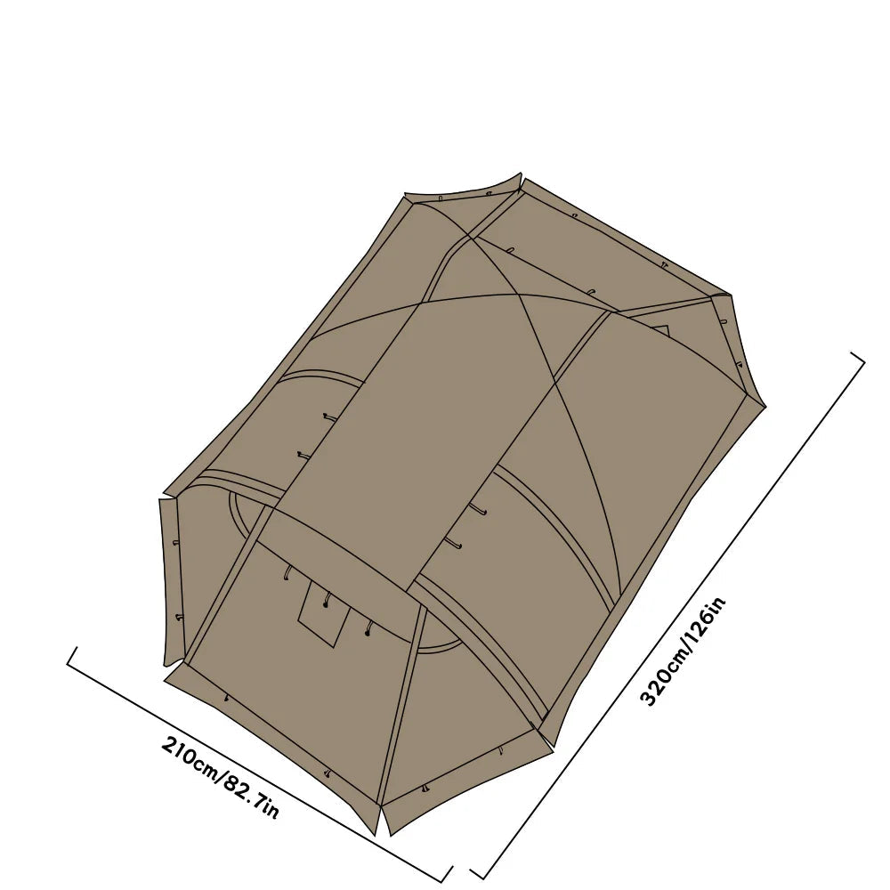 CAMPFLEX HotDome 2P – Tente Randonnée Dôme Hiver 4 Saisons, Compatible avec Mini Cheminée, Étanche & Anti-feu