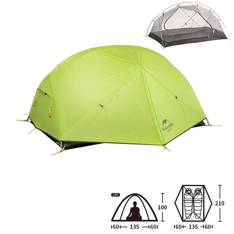 TRAILNEST Mongar UL 2 – Tente Randonnée Ultralégère 2P/1P, Étanchéité Renforcée & Structure Alpine