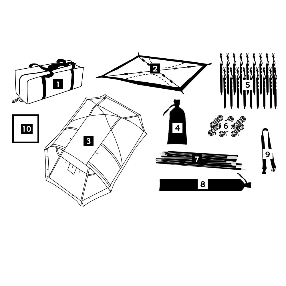 CAMPFLEX HotDome 2P – Tente Randonnée Dôme Hiver 4 Saisons, Compatible avec Mini Cheminée, Étanche & Anti-feu