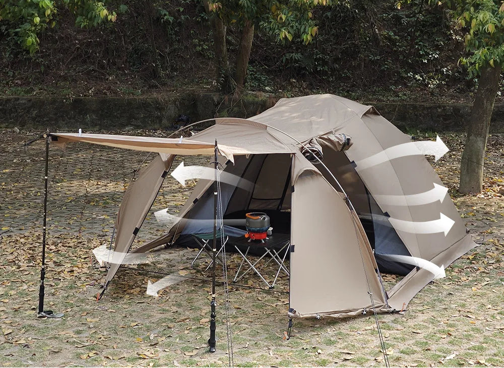 CAMPFLEX HotDome 2P – Tente Randonnée Dôme Hiver 4 Saisons, Compatible avec Mini Cheminée, Étanche & Anti-feu