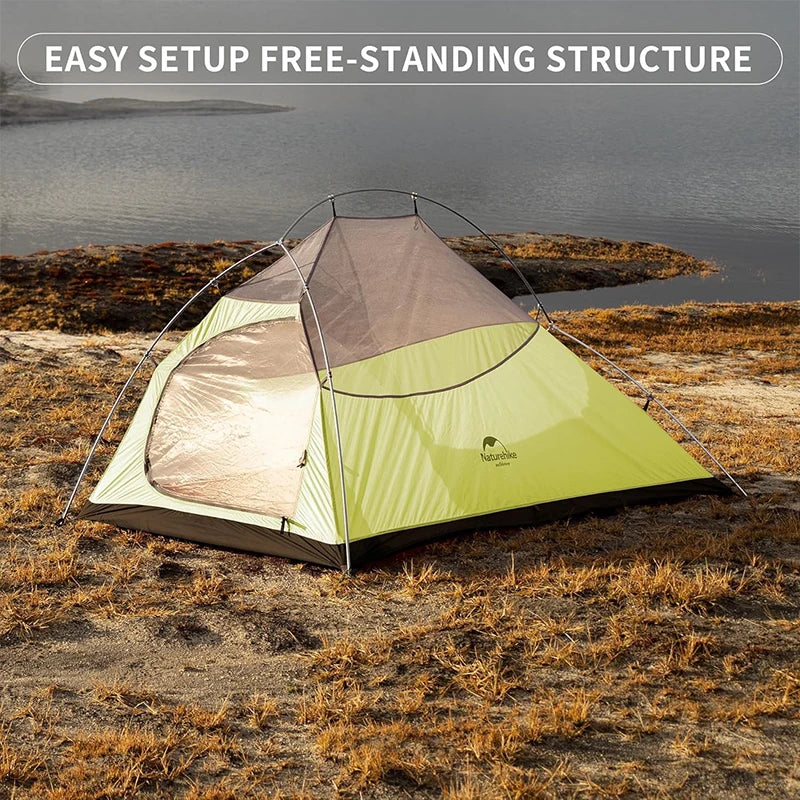 Naturehike Cloud Up 1 2 3 Tent Ultralight Camping Tent Double Layer Waterproof Tent Outdoor Hiking Backpacking Tent with Mat