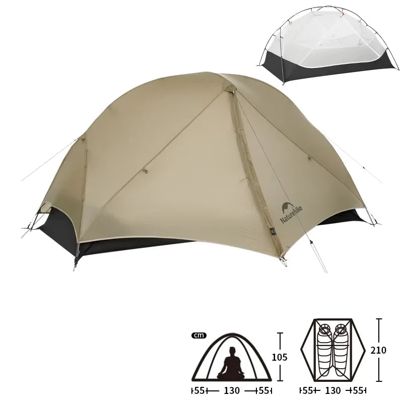 TRAILNEST Mongar UL 2 – Tente Randonnée Ultralégère 2P/1P, Étanchéité Renforcée & Structure Alpine