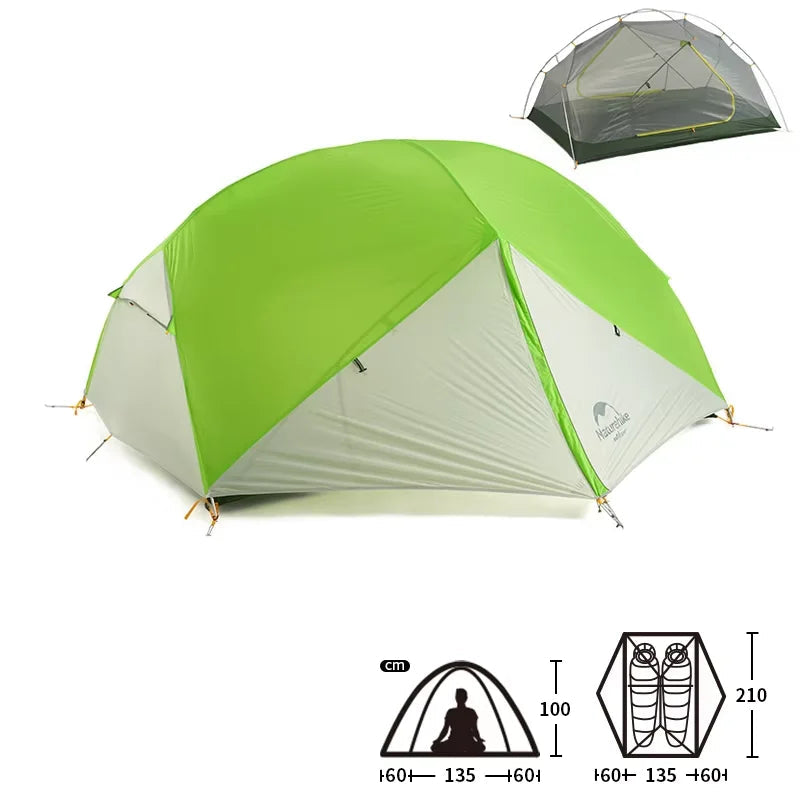 TRAILNEST Mongar UL 2 – Tente Randonnée Ultralégère 2P/1P, Étanchéité Renforcée & Structure Alpine
