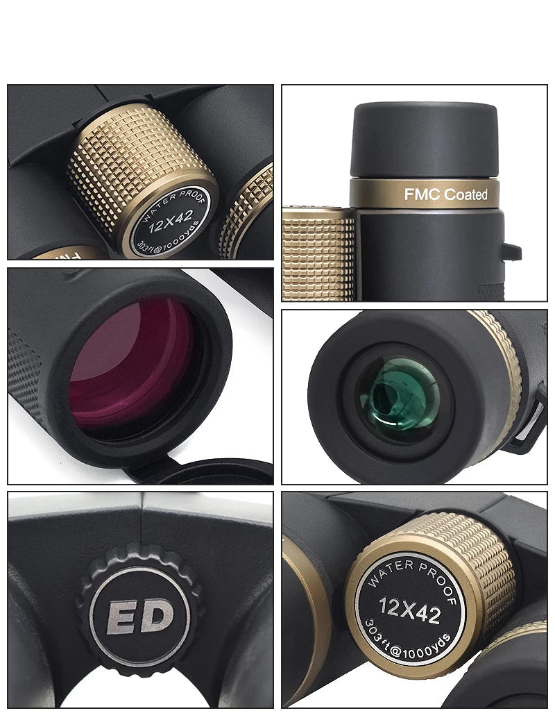 Jumelles Randonnée 12x42 WILDOPTIK – Étanches IP67, Optique ED Haute Définition & Prisme BAK4 - Esprit Rando