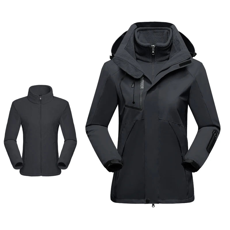 AureaShell – Veste Randonnée Femme 3 en 1 Imperméable & Thermique | Hiver Outdoor