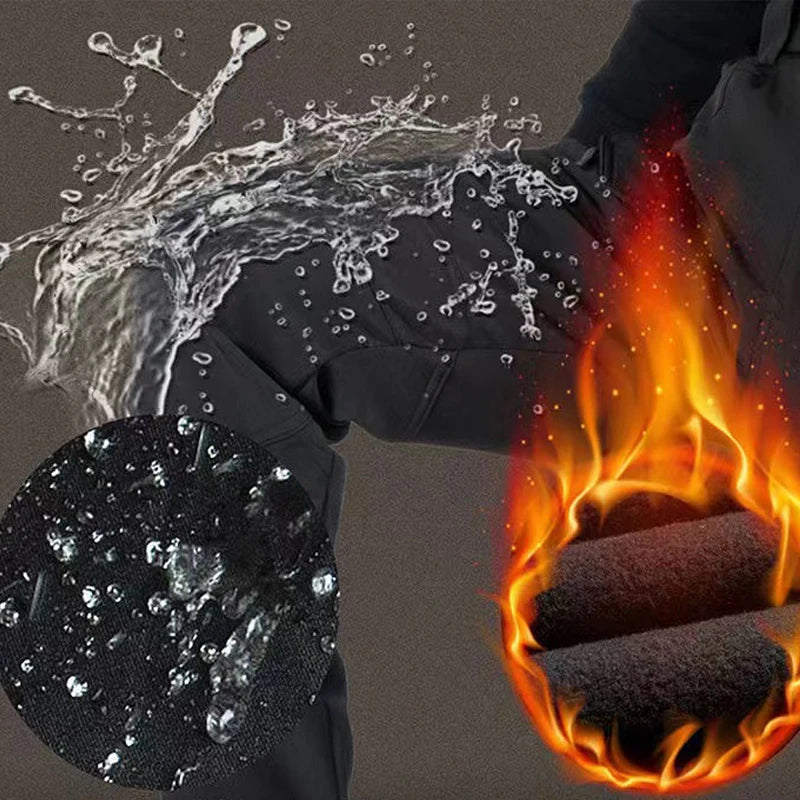 Mazrout - Pantalon Randonnée Homme Chaud Softshell Doublé polaire, Imperméable & Cargo pour l’hiver