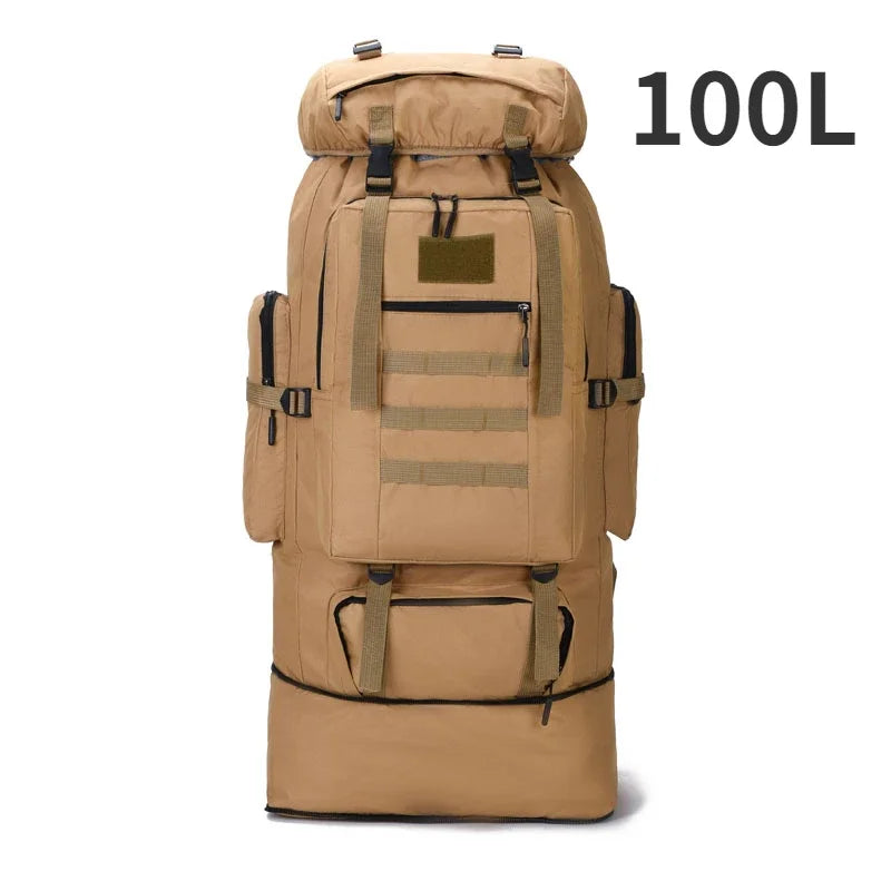 TrekForce 80/100 – Sac de Randonnée Tactique 80 à 100L Ultra Résistant avec Dos Ergonomique & Organisation Militaire