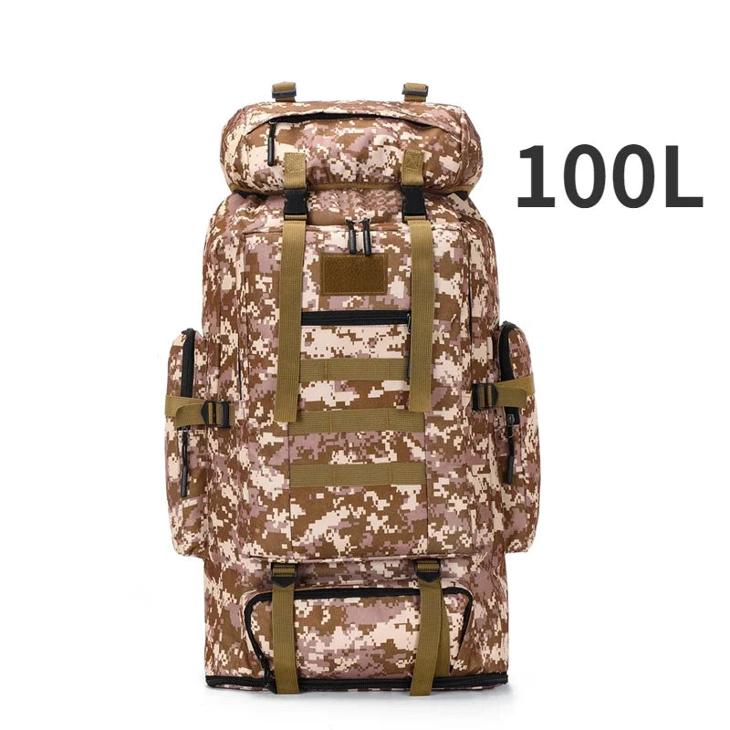 TrekForce 80/100 – Sac de Randonnée Tactique 80 à 100L Ultra Résistant avec Dos Ergonomique & Organisation Militaire