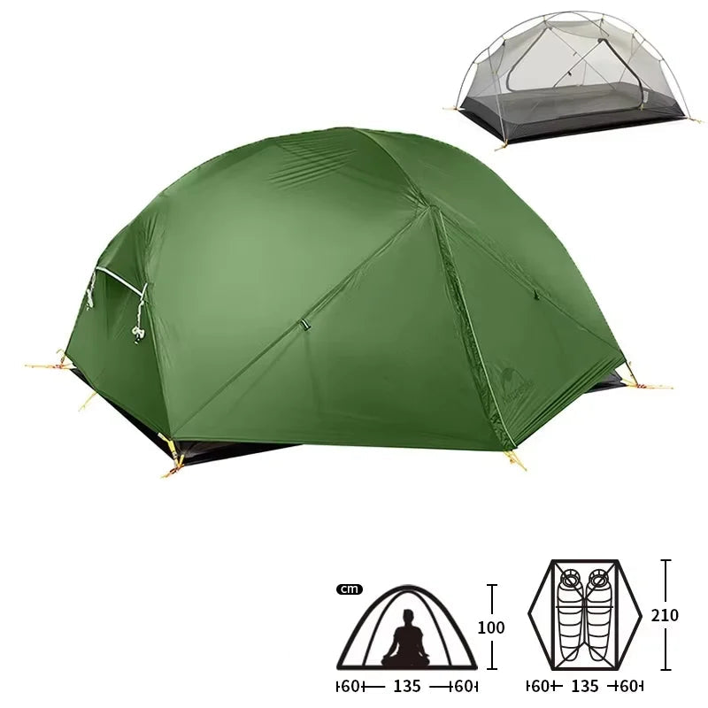 TRAILNEST Mongar UL 2 – Tente Randonnée Ultralégère 2P/1P, Étanchéité Renforcée & Structure Alpine