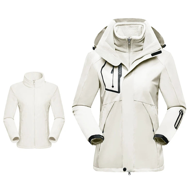 AureaShell – Veste Randonnée Femme 3 en 1 Imperméable & Thermique | Hiver Outdoor