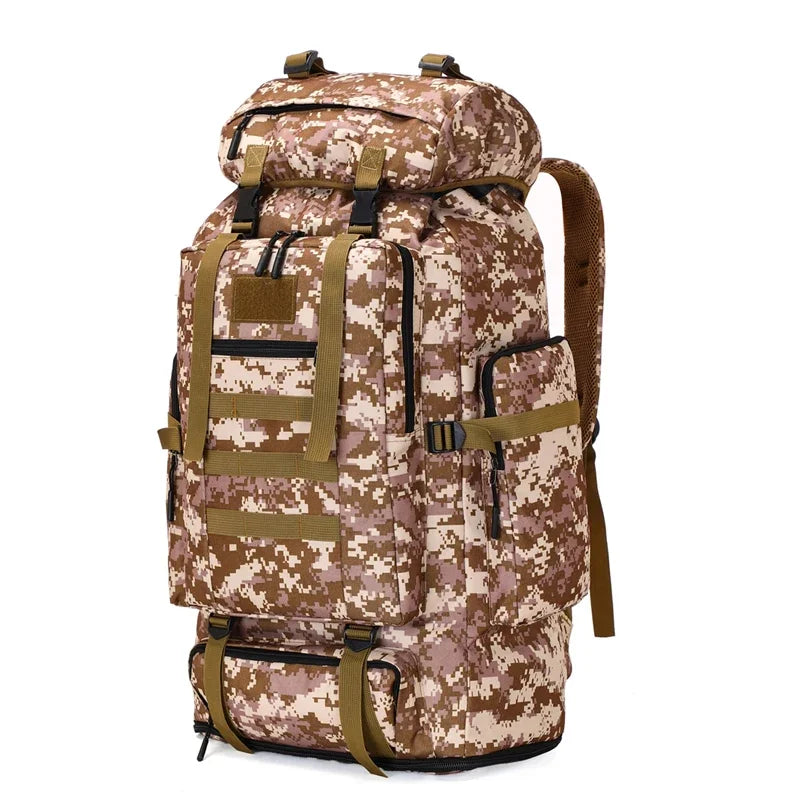 TrekForce 80/100 – Sac de Randonnée Tactique 80 à 100L Ultra Résistant avec Dos Ergonomique & Organisation Militaire