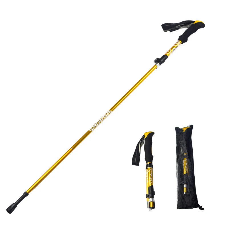 TrekPro Ultra-Light 125 — Bâton de Randonnée Pliable Aluminium | Compact & Confort pour Marcheurs 155 à 185 cm