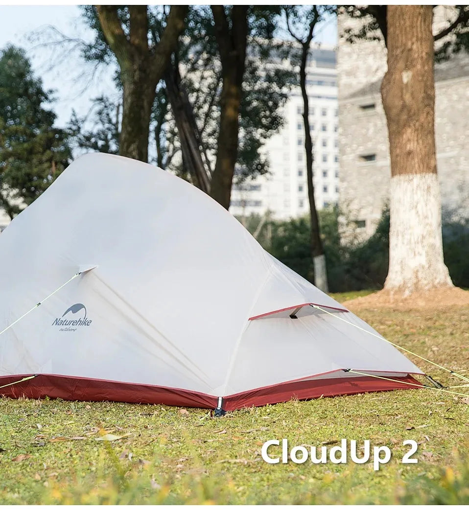 Naturehike Cloud Up 1 2 3 Tent Ultralight Camping Tent Double Layer Waterproof Tent Outdoor Hiking Backpacking Tent with Mat