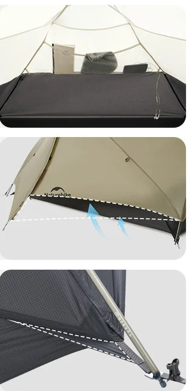 TRAILNEST Mongar UL 2 – Tente Randonnée Ultralégère 2P/1P, Étanchéité Renforcée & Structure Alpine