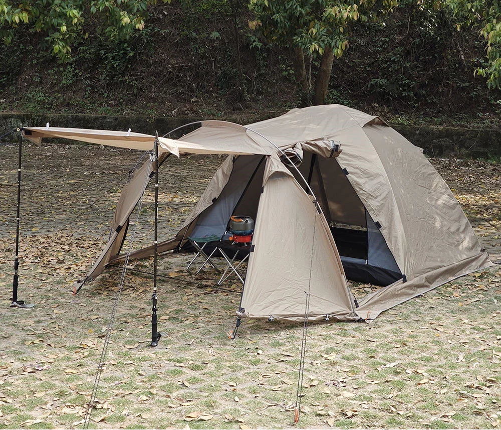 CAMPFLEX HotDome 2P – Tente Randonnée Dôme Hiver 4 Saisons, Compatible avec Mini Cheminée, Étanche & Anti-feu