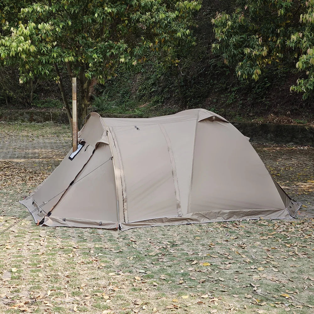 CAMPFLEX HotDome 2P – Tente Randonnée Dôme Hiver 4 Saisons, Compatible avec Mini Cheminée, Étanche & Anti-feu