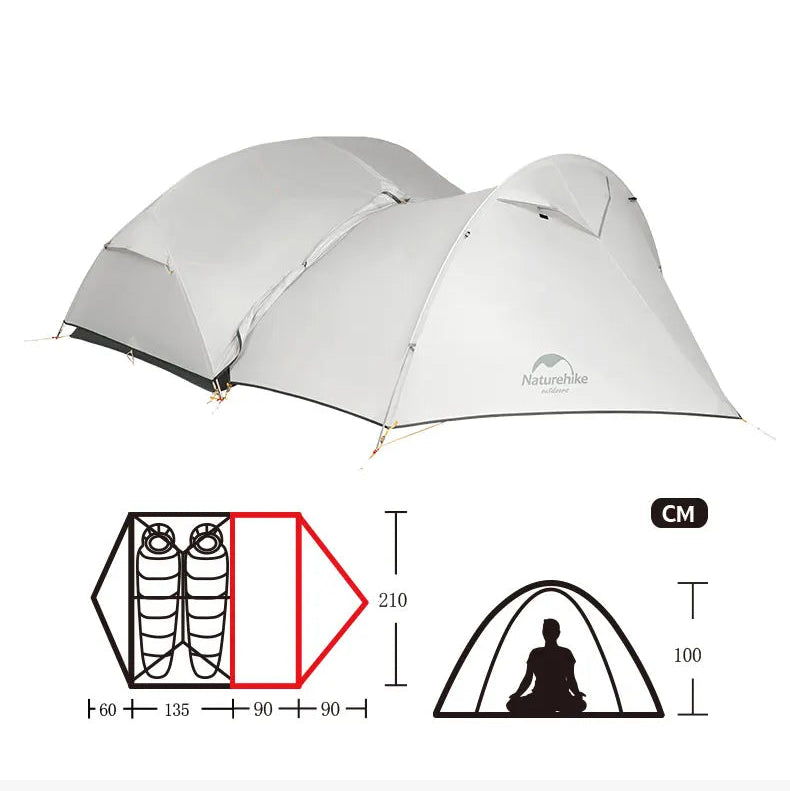 TRAILNEST Mongar UL 2 – Tente Randonnée Ultralégère 2P/1P, Étanchéité Renforcée & Structure Alpine
