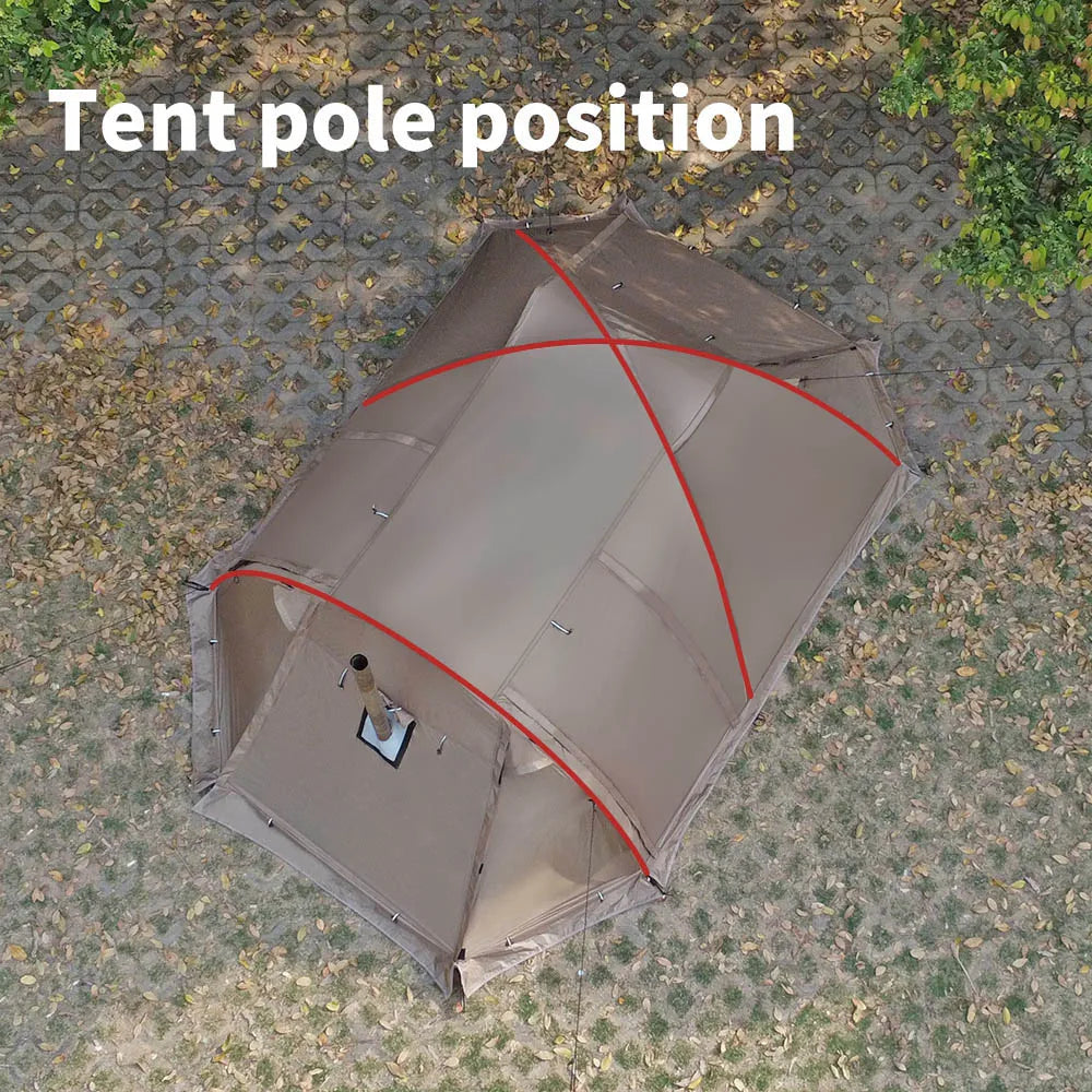 CAMPFLEX HotDome 2P – Tente Randonnée Dôme Hiver 4 Saisons, Compatible avec Mini Cheminée, Étanche & Anti-feu