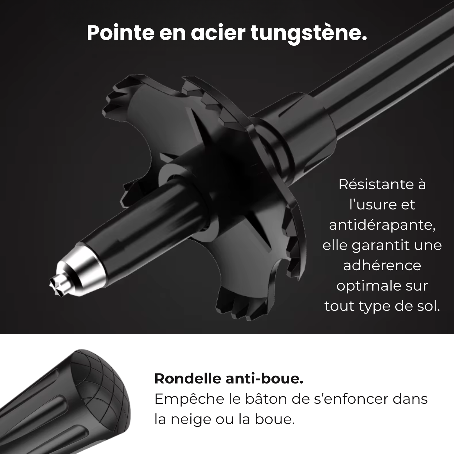 AltaStride Élite 125 –  Bâton de Randonnée Carbone Pliable (x2) | Ultra Léger & Confort Haute Montagne