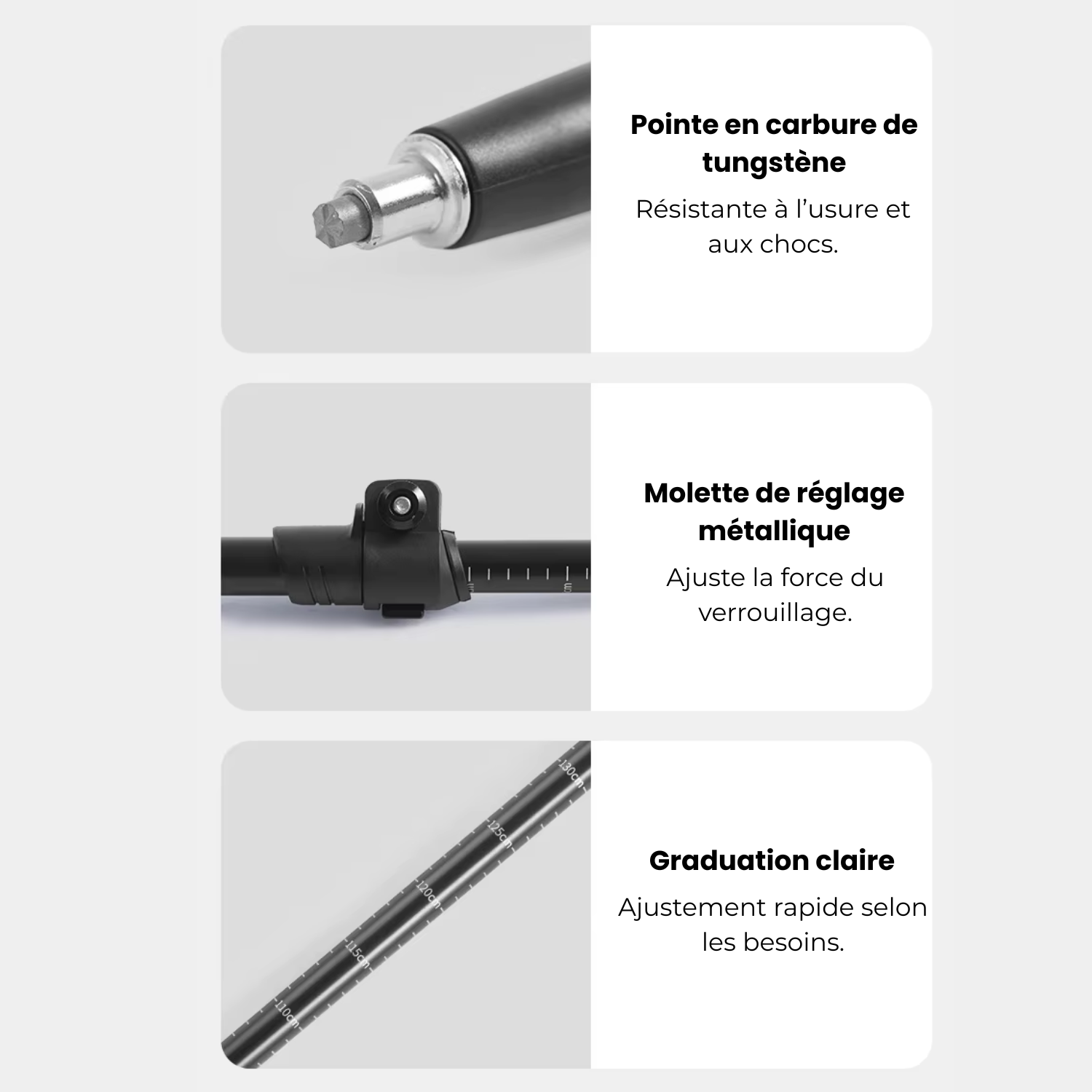 Naturehike 160 - Bâton De Randonnée Télescopiques Ultra-Résistants