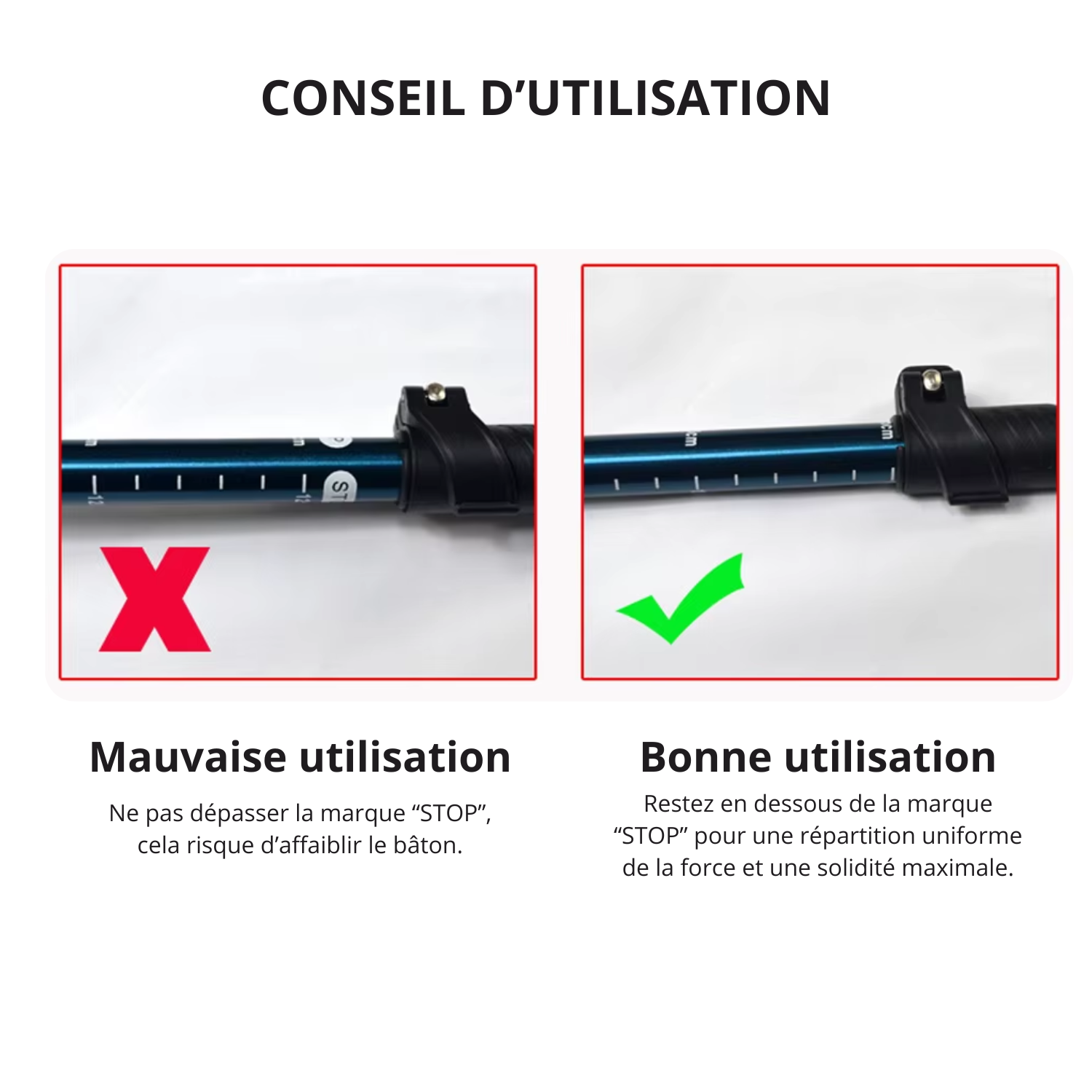 TrekPro Ultra-Light 125 — Bâton de Randonnée Pliable Aluminium | Compact & Confort pour Marcheurs 155 à 185 cm