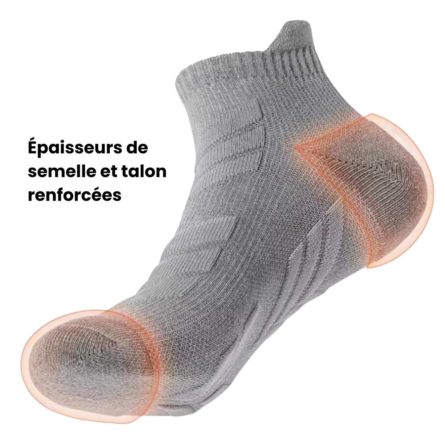 TrekCush Men (x5) – Chaussette Randonnée Homme Antichoc & Respirantes