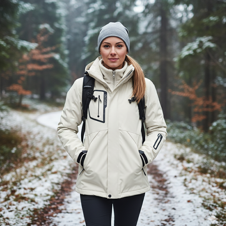 AureaShell – Veste Randonnée Femme 3 en 1 Imperméable & Thermique | Hiver Outdoor