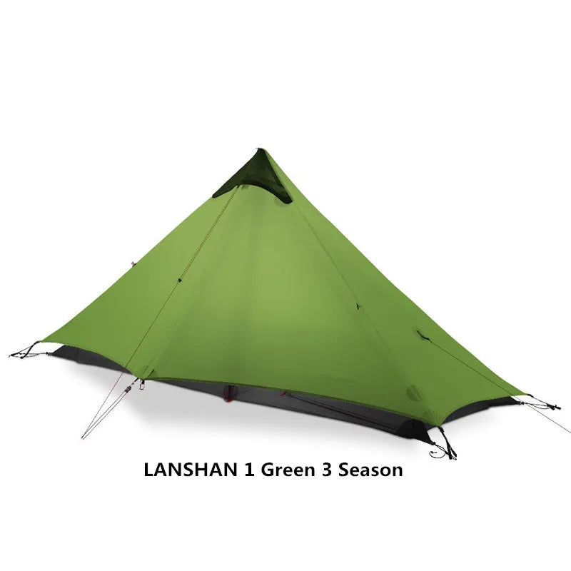 FLAME'S CREED Lanshan 1 Person Oudoor Ultralight Camping Tent Single Man 3 Season Professional 15D Silnylon Rodless Tent
