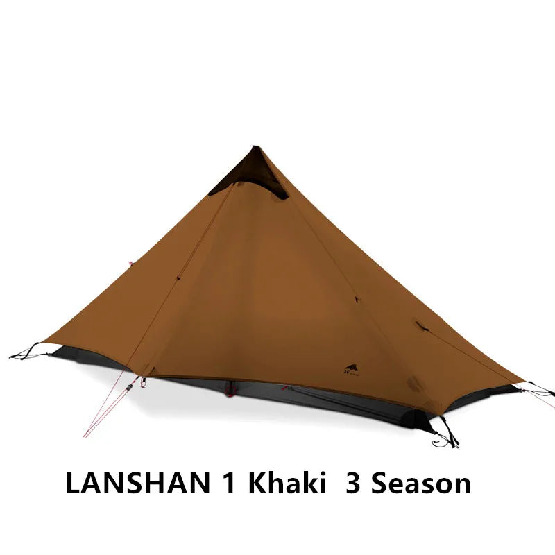 FLAME'S CREED Lanshan 1 Person Oudoor Ultralight Camping Tent Single Man 3 Season Professional 15D Silnylon Rodless Tent