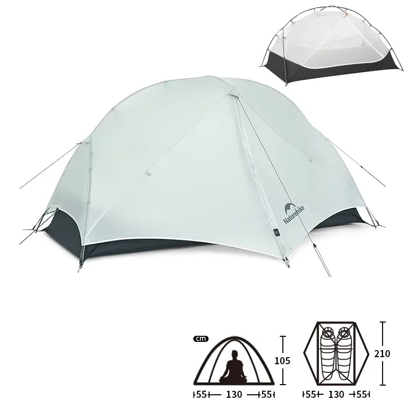 TRAILNEST Mongar UL 2 – Tente Randonnée Ultralégère 2P/1P, Étanchéité Renforcée & Structure Alpine