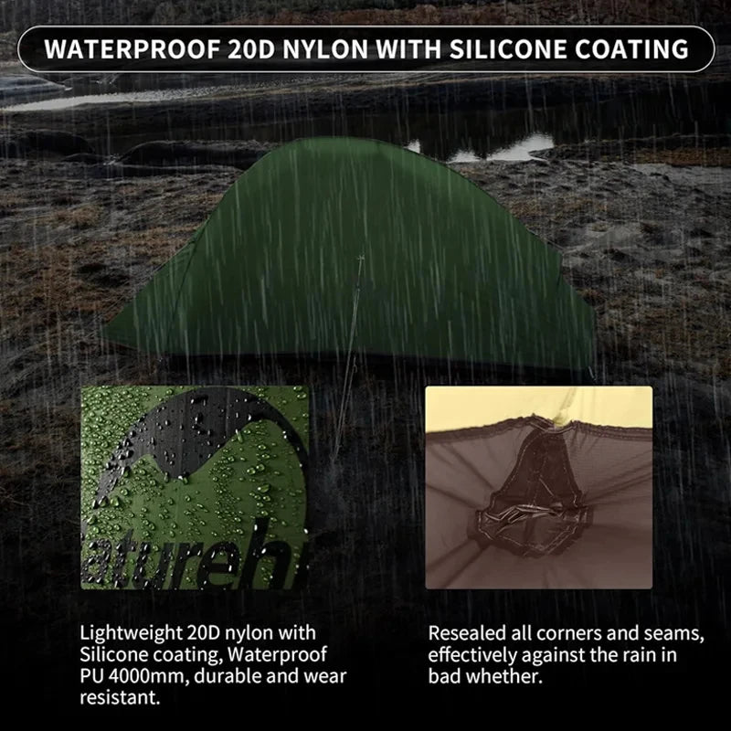 Naturehike Cloud Up 1 2 3 Tent Ultralight Camping Tent Double Layer Waterproof Tent Outdoor Hiking Backpacking Tent with Mat