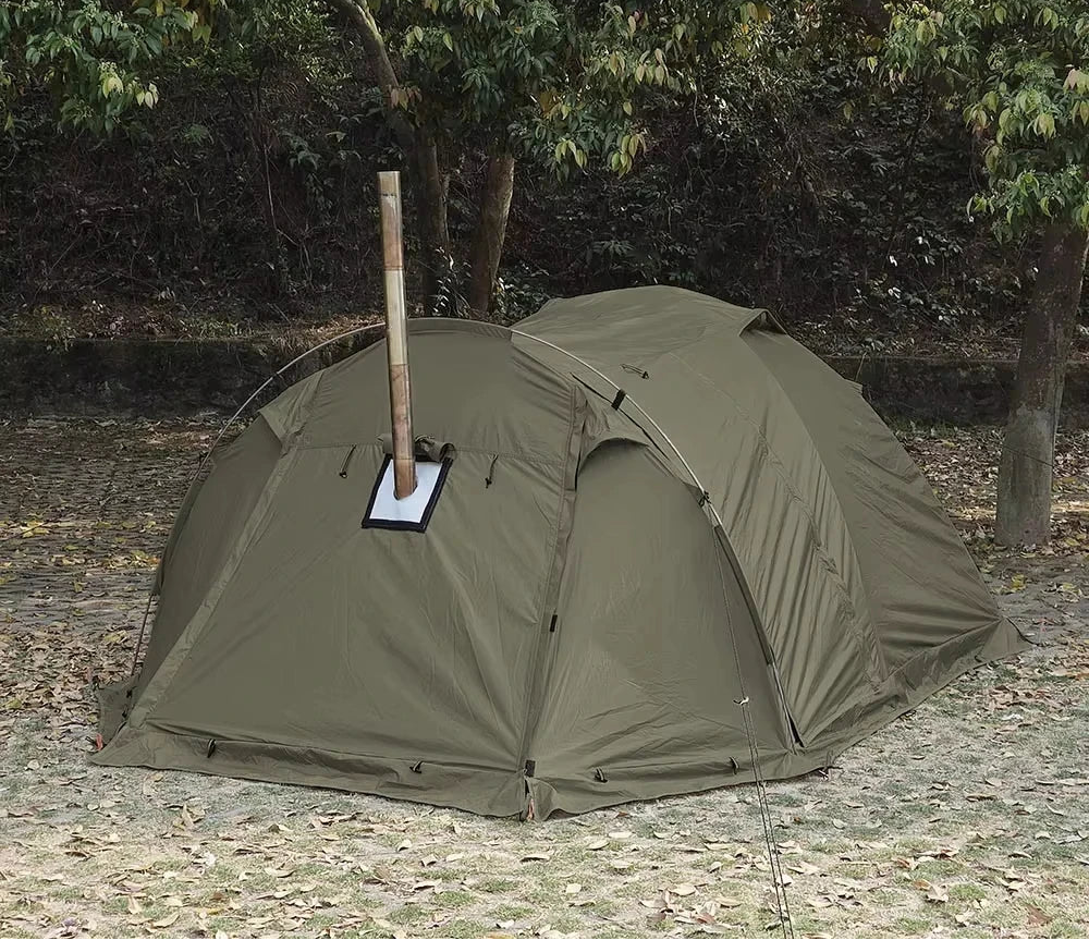 CAMPFLEX HotDome 2P – Tente Randonnée Dôme Hiver 4 Saisons, Compatible avec Mini Cheminée, Étanche & Anti-feu