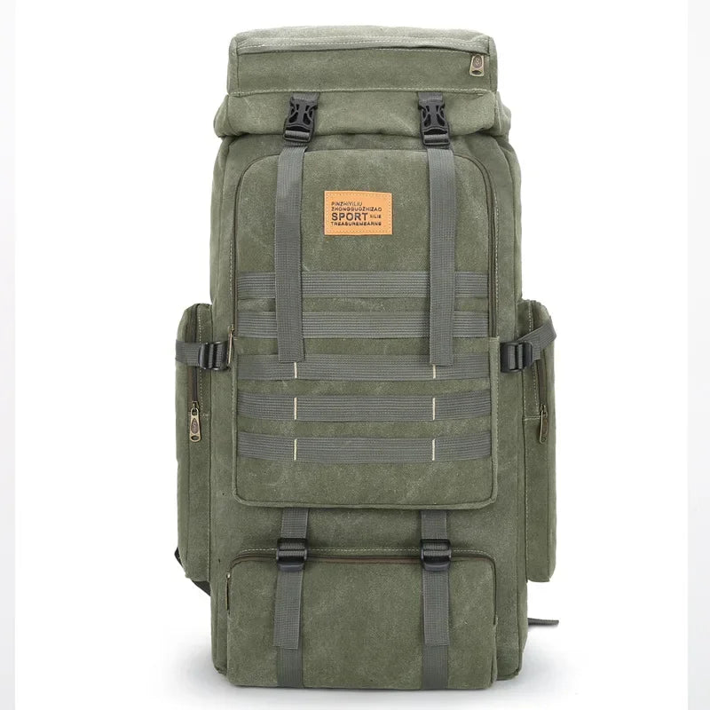 NomadCore 80 – Sac de Randonnée Voyage Canvas 80L au Look Baroudeur Ultra Résistant & Confort