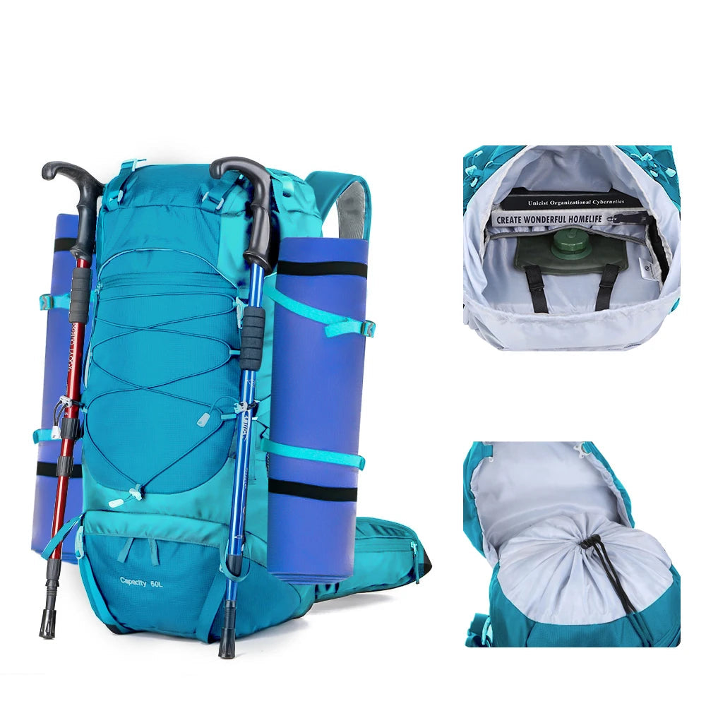 TrailMaster 50 – Sac de Randonnée Respirant 50L Ultra Léger & Résistant à l’Eau pour Trekking Longue Distance
