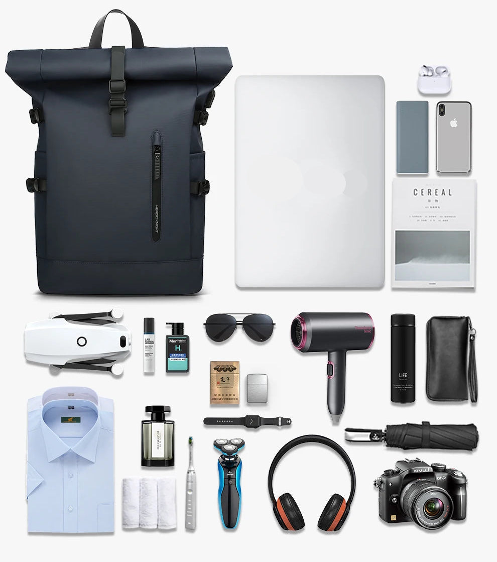 AltaRidge 25 – Sac de Randonnée Étanche & Minimaliste avec Compartiment Sécurisé pour PC/Tablette et Design Rolltop Antichoc