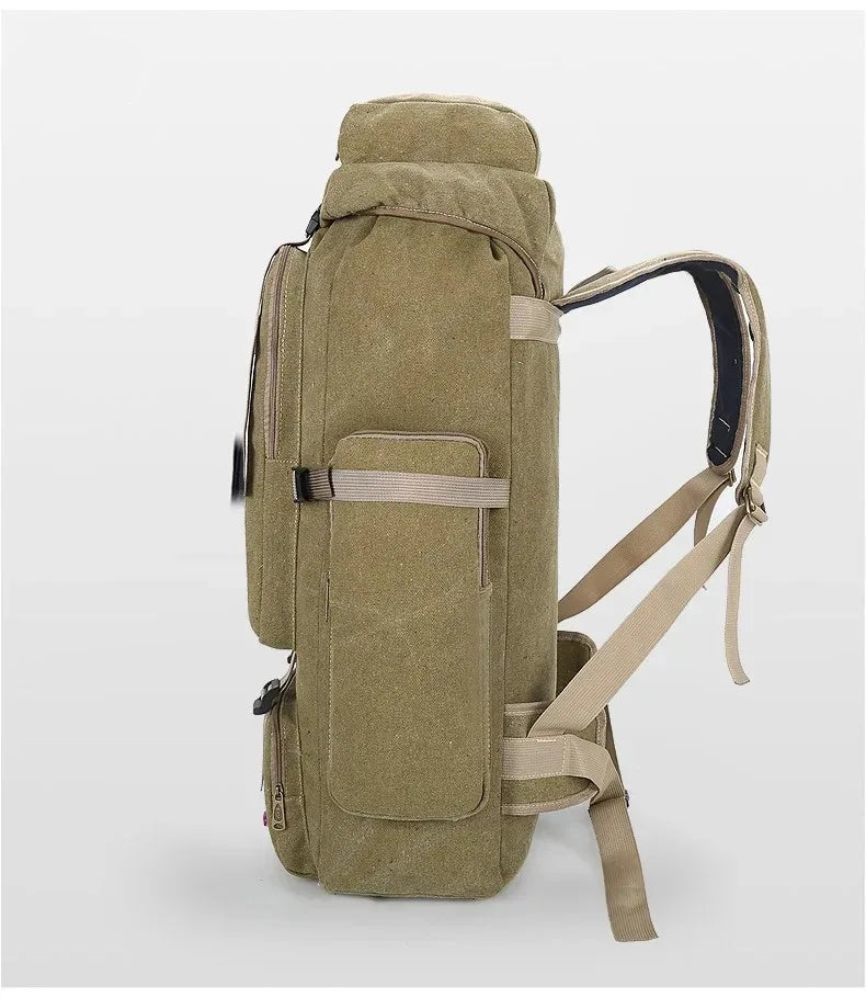 NomadCore 80 – Sac de Randonnée Voyage Canvas 80L au Look Baroudeur Ultra Résistant & Confort
