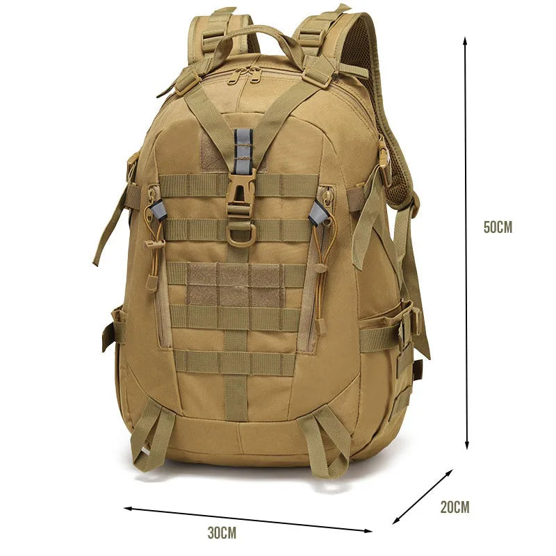 TrailGuard 40 – Sac de Randonnée 40L Résistant avec Attaches MOLLE & Bande Réfléchissante