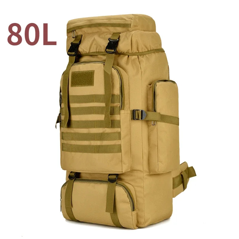 TrekForce 80/100 – Sac de Randonnée Tactique 80 à 100L Ultra Résistant avec Dos Ergonomique & Organisation Militaire