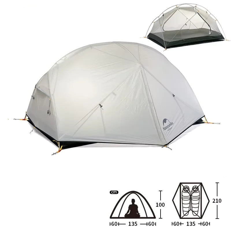 TRAILNEST Mongar UL 2 – Tente Randonnée Ultralégère 2P/1P, Étanchéité Renforcée & Structure Alpine