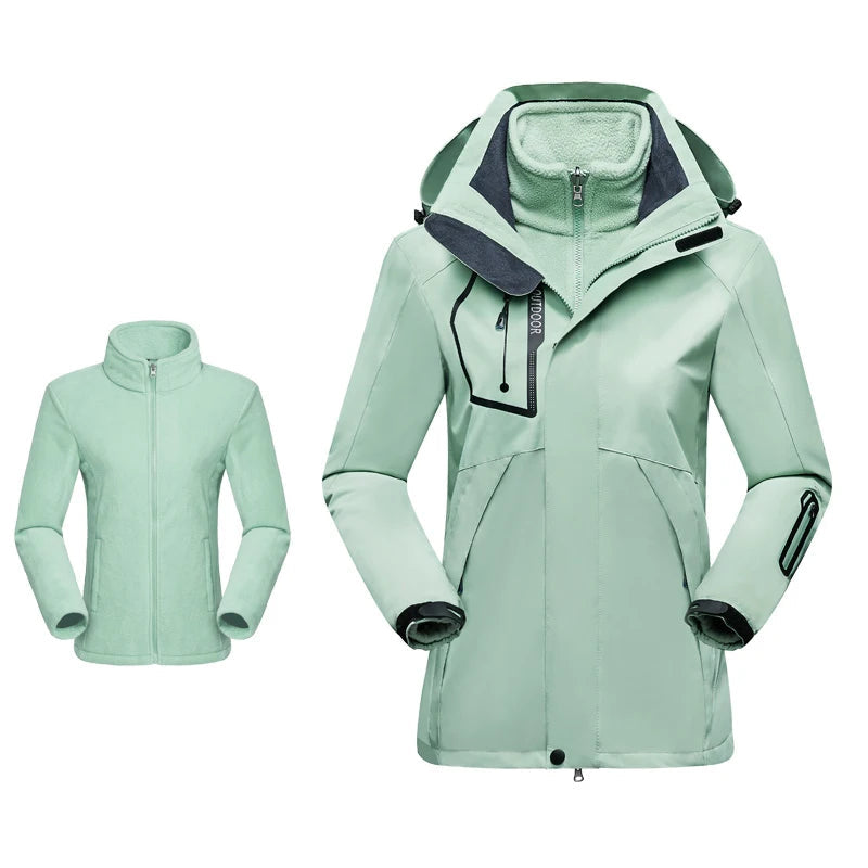 AureaShell – Veste Randonnée Femme 3 en 1 Imperméable & Thermique | Hiver Outdoor