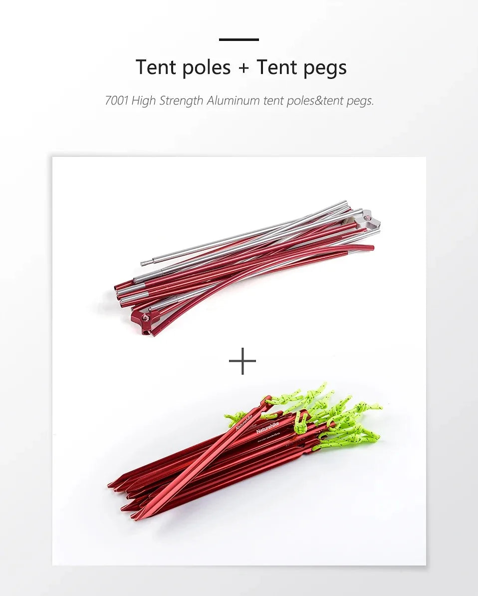 Naturehike Cloud Up 1 2 3 Tent Ultralight Camping Tent Double Layer Waterproof Tent Outdoor Hiking Backpacking Tent with Mat