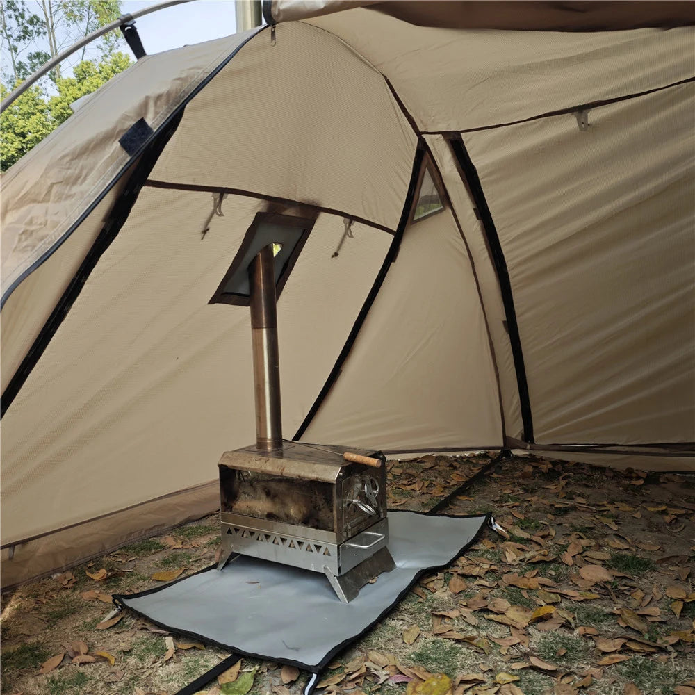 CAMPFLEX HotDome 2P – Tente Randonnée Dôme Hiver 4 Saisons, Compatible avec Mini Cheminée, Étanche & Anti-feu